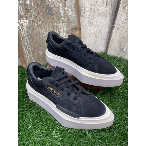 Adidas Hypersleek Black Suede Pointed Toe Platform Women's 5.5 Sneakers - Picture 2 of 6